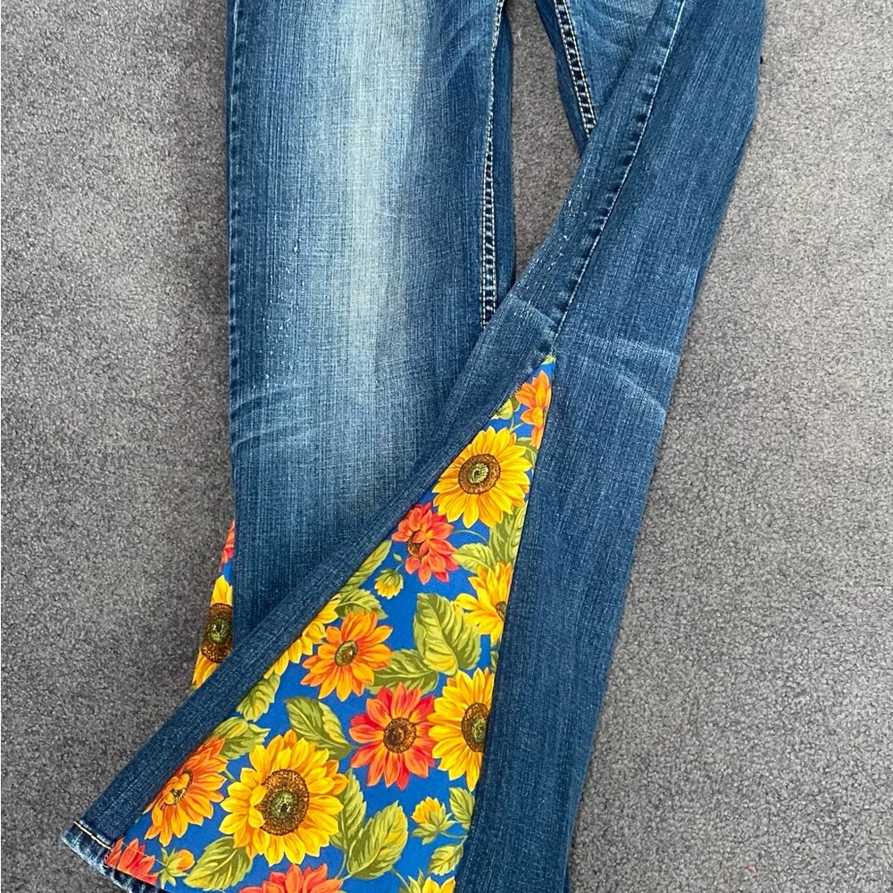 Floral Blue Jeans